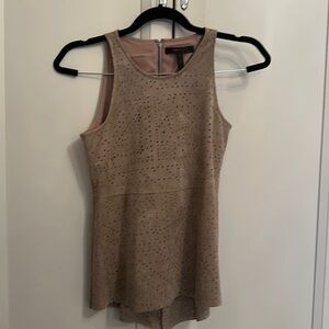 BCBG MAXAZARIA suede fitted + stretchy top